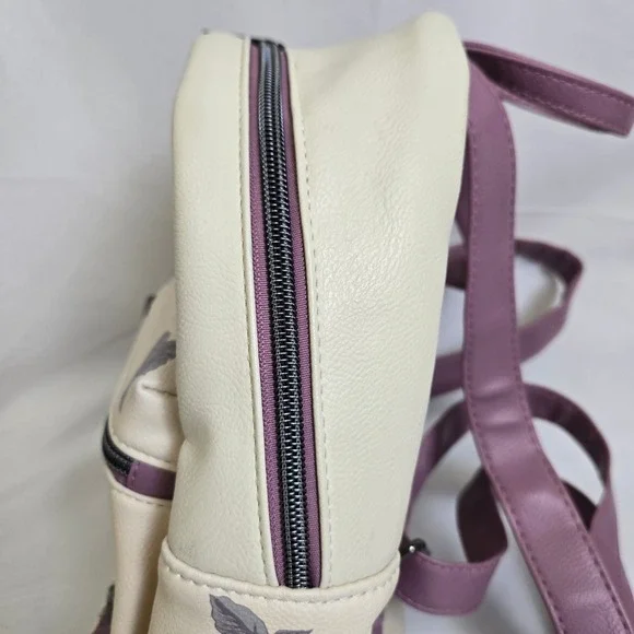 Loungefly Harry Potter Floral Deathly Hollows Mini Backpack, Cream Purple - Picture 13 of 16